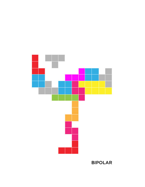 Tetris illustration representing bipolar disorder
