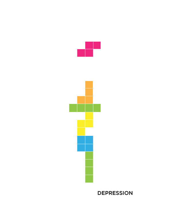 Tetris illustration representing depression
