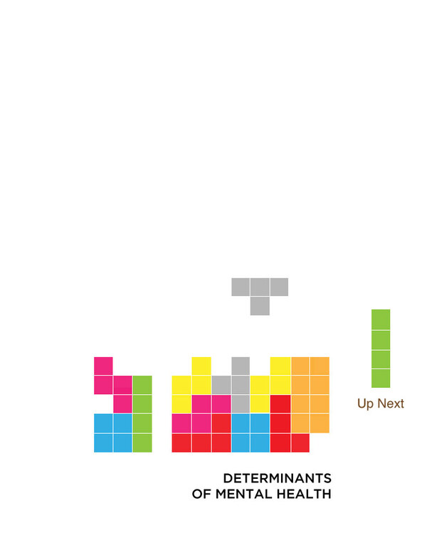 Tetris illustration representing the determinants of mental health